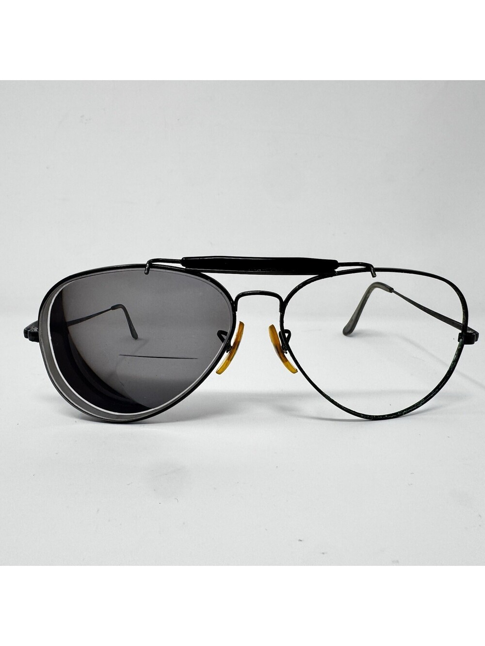 Vintage B&L Ray-Ban Outdoorsman Black Aviator Frames Only USA 62-18-140